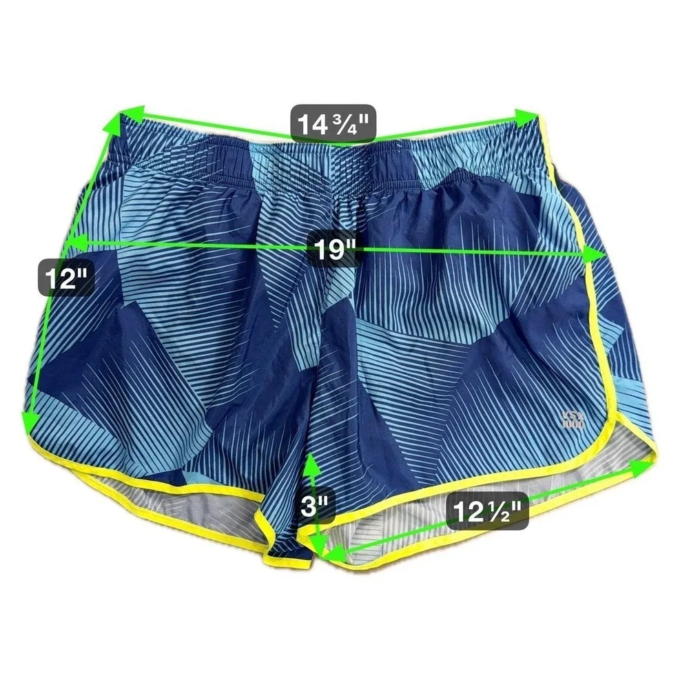 Victoria's Secret VSX Sport Shorts Womens Large Blue Neon Running‎ Athletic